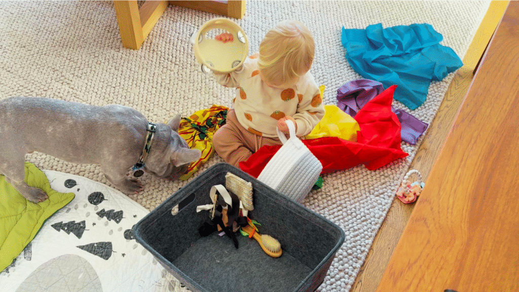 toddler playing on floor