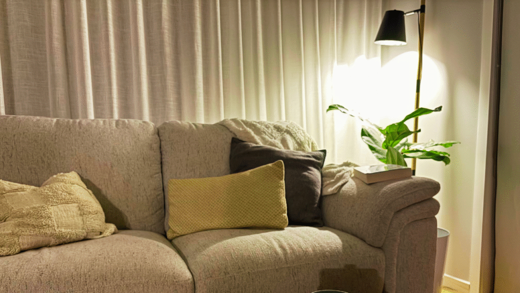 Dim room for winding down after a big day