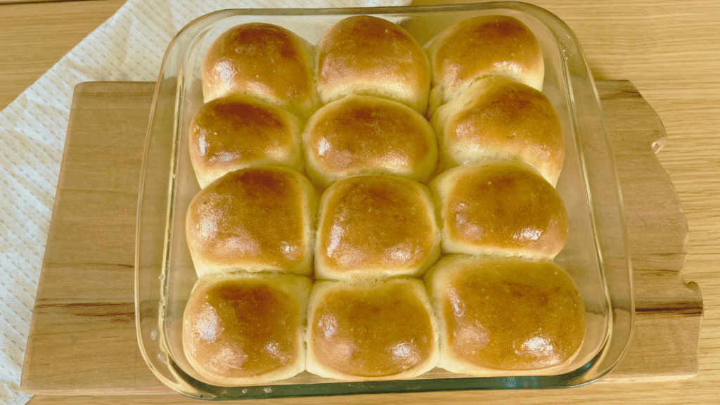 homemade slider rolls on wooden table