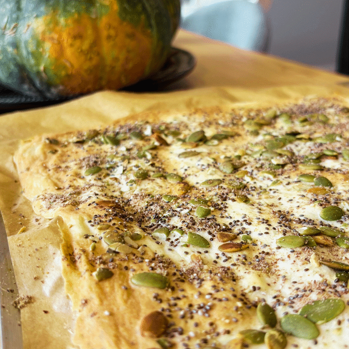pumpkin seed sourdough cracker for autumn lunch