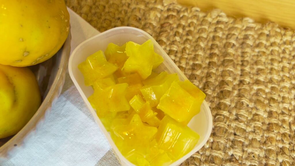 frozen lemon juice and rind shapes