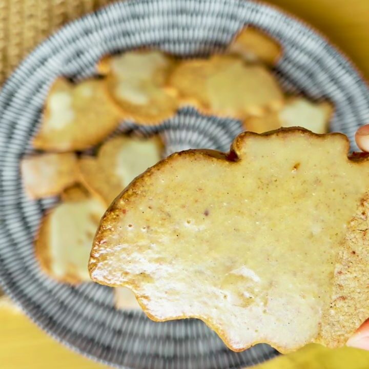 Homemade refined sugar free Halloween cookie with natural cacao glaze.