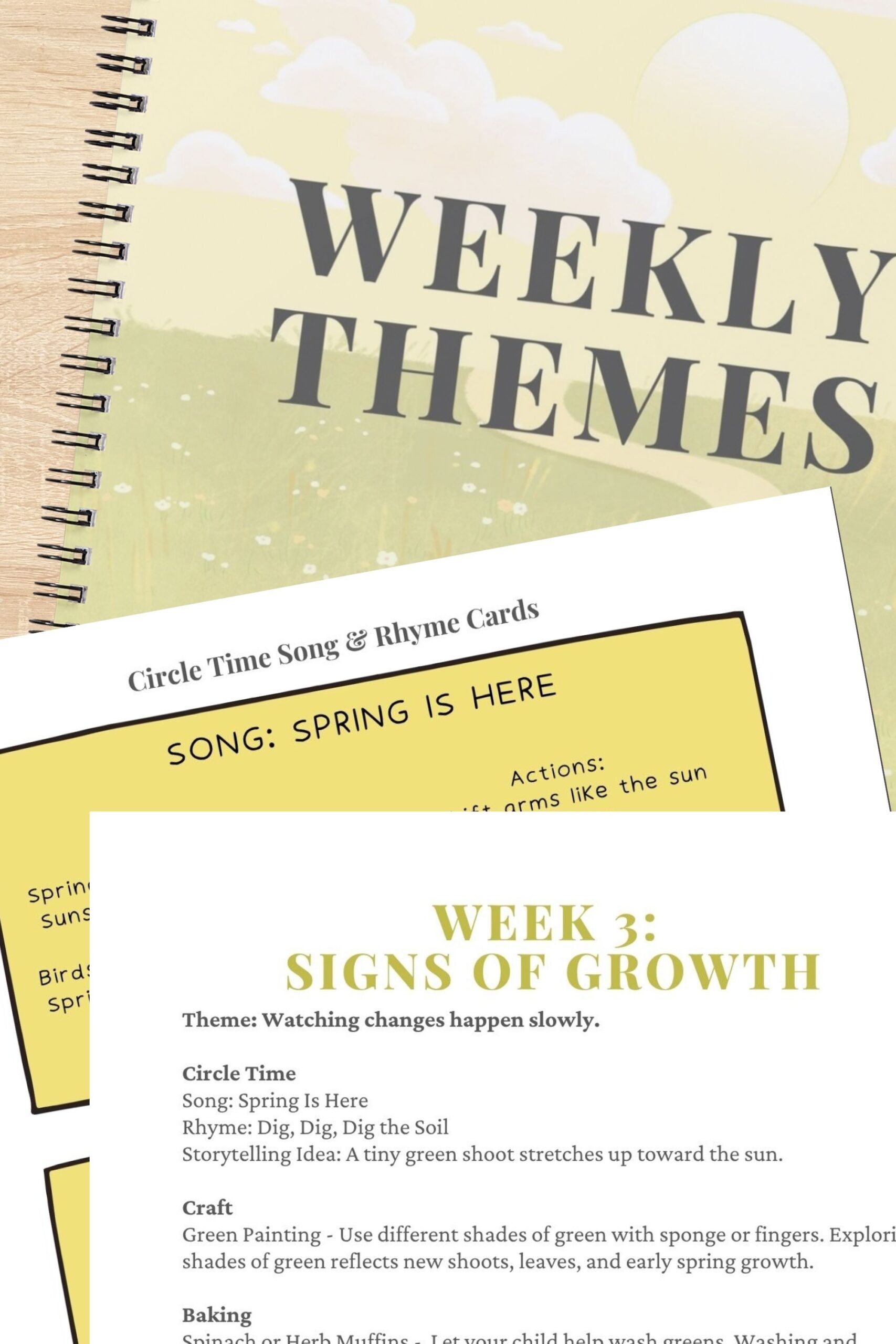 Preview of Spring Rhythm for Preschoolers weekly layout