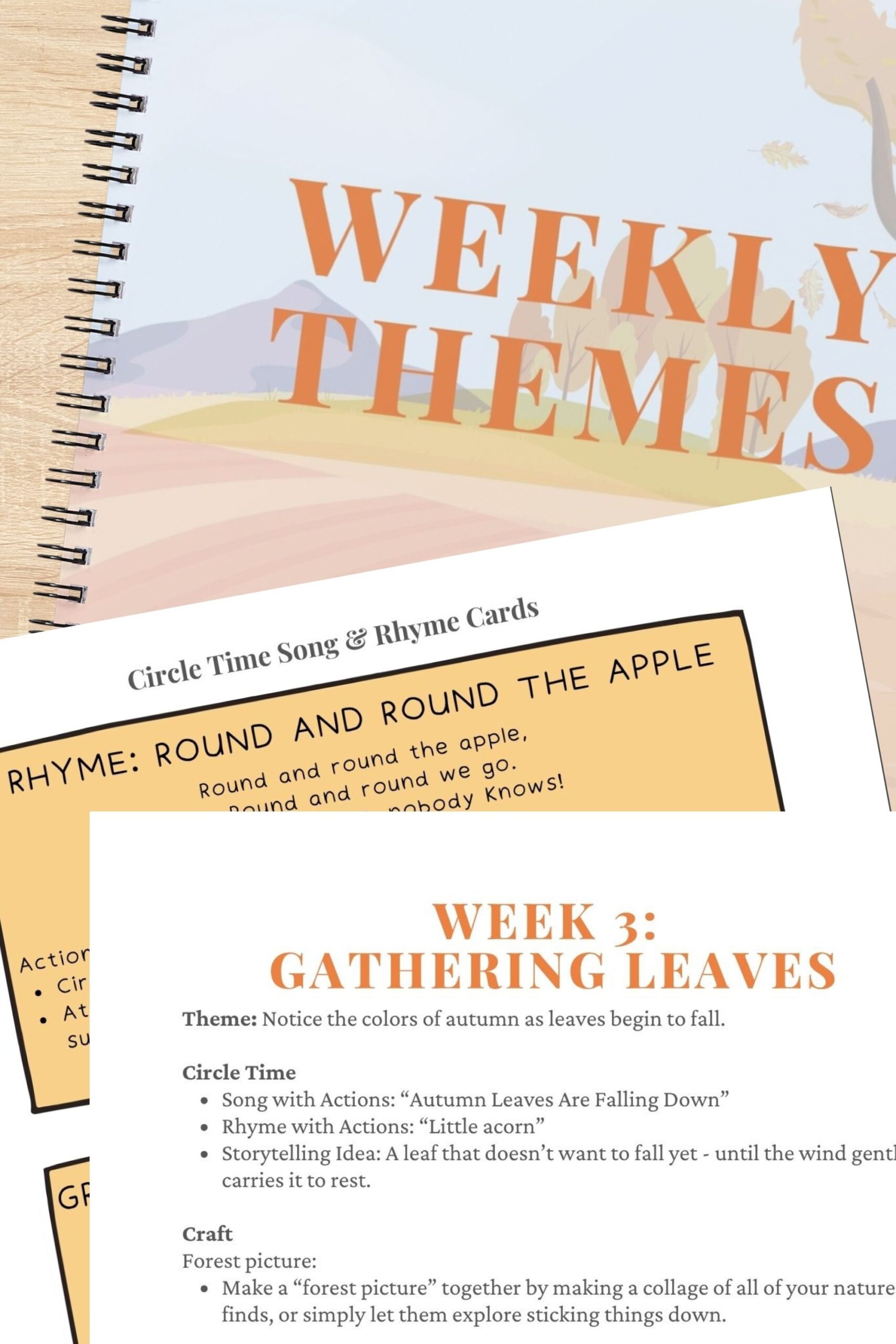 Preview of Autumn Rhythm for Preschoolers weekly layout