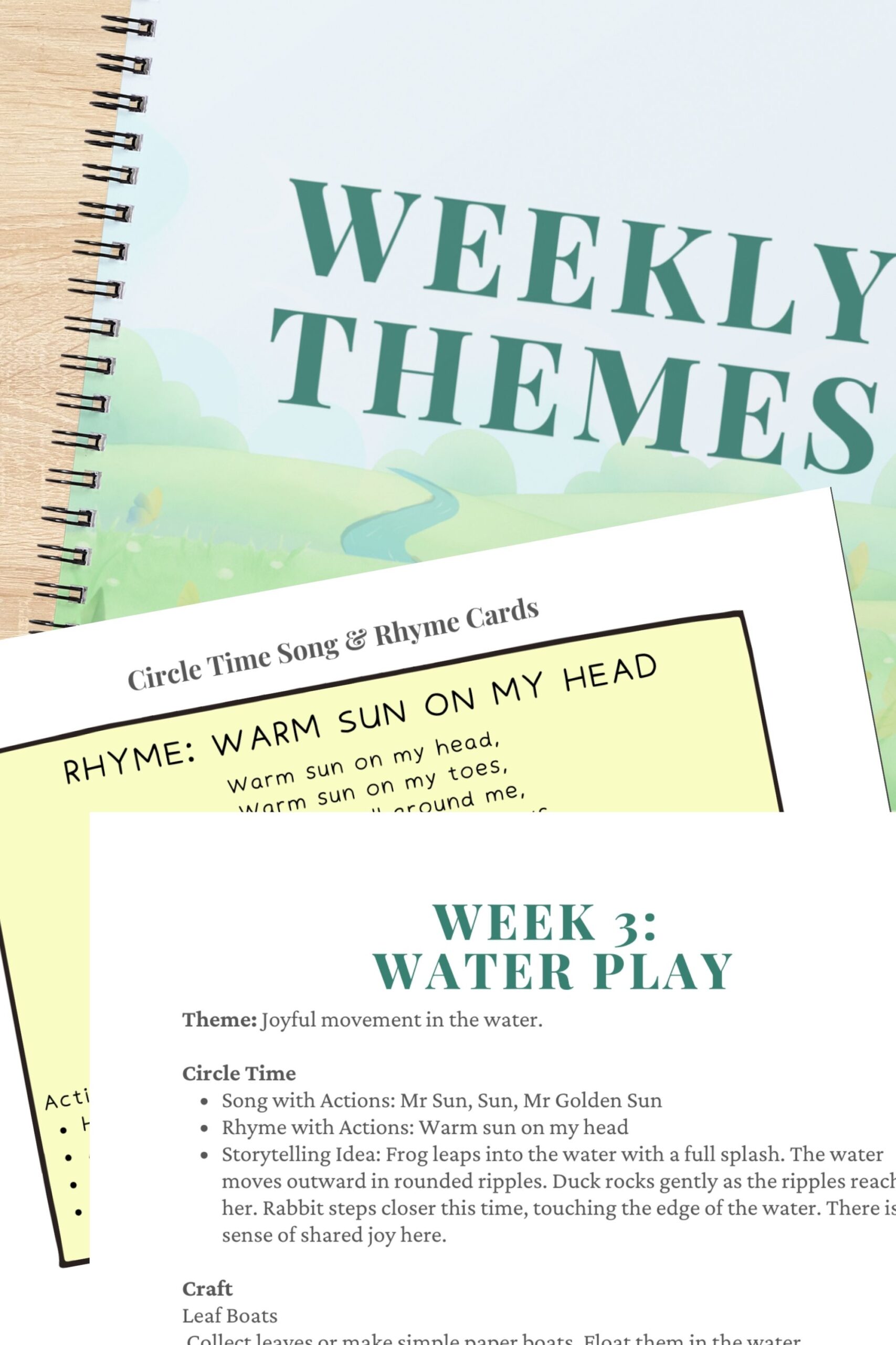 Preview of Summer Rhythm for Preschoolers weekly layout